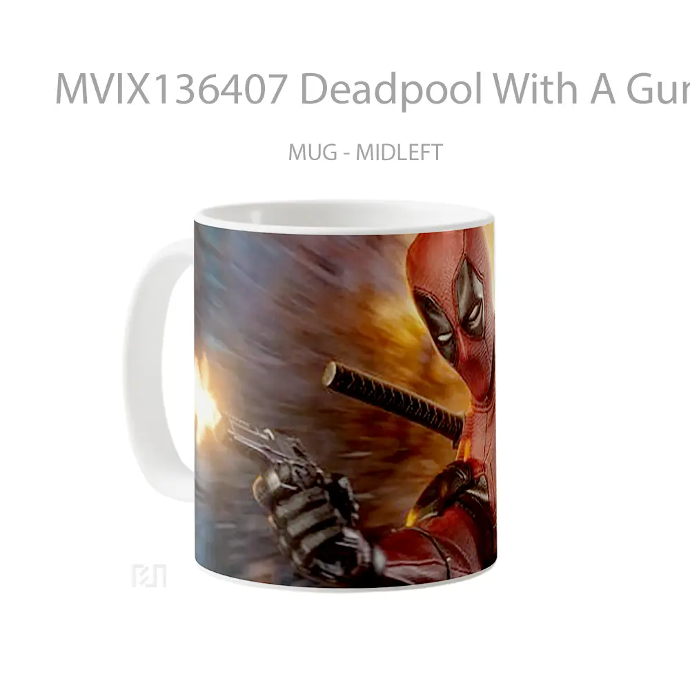 Mug Deadpool With A Gun Gelas Superhero - All-side / Desain