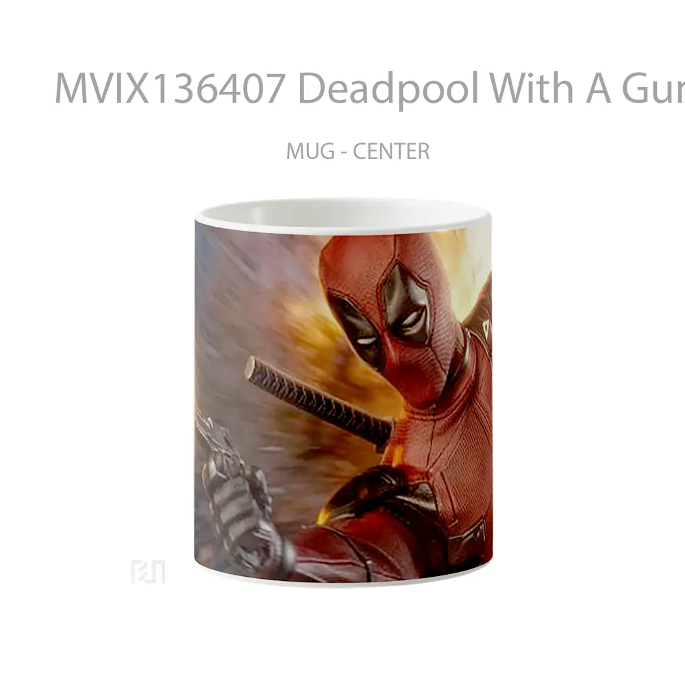 Mug Deadpool With A Gun Gelas Superhero