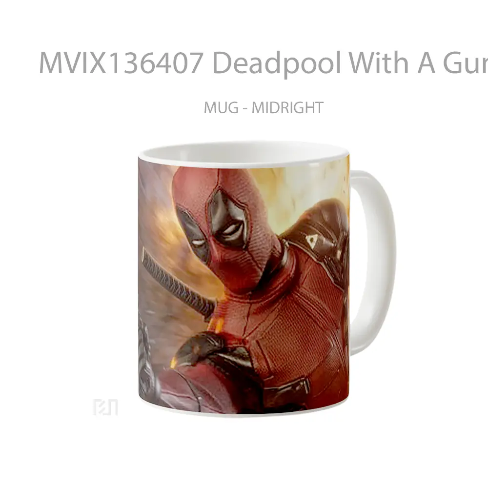 Mug Deadpool With A Gun Gelas Superhero - All-side / Desain