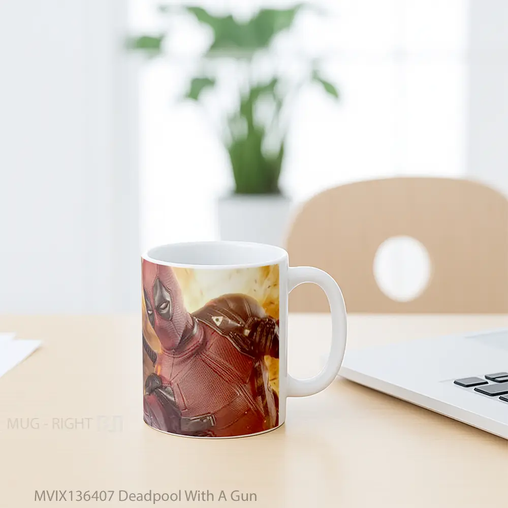 Mug Deadpool With A Gun Gelas Superhero - All-side / Desain