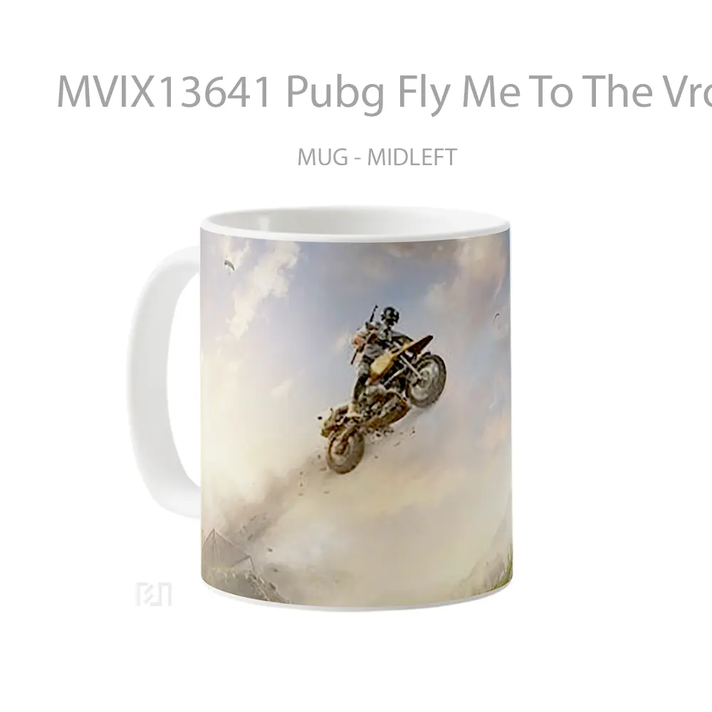 Mug Pubg Fly Me To The Vroom Cangkir Gamer - All-side / Desain