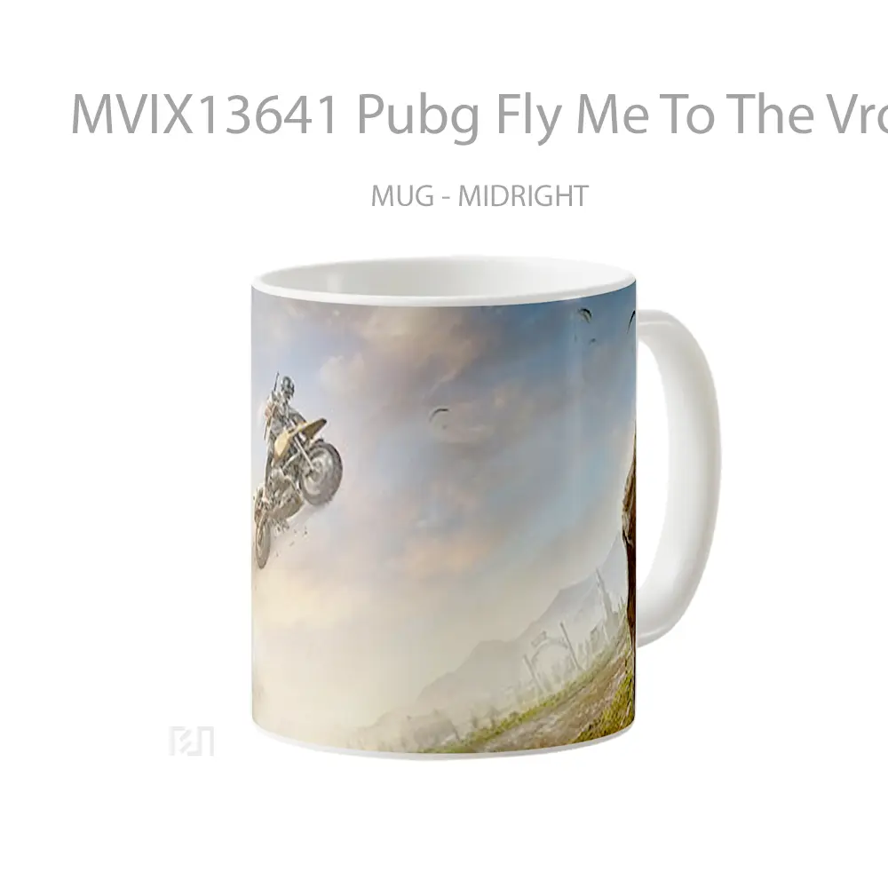 Mug Pubg Fly Me To The Vroom Cangkir Gamer - All-side / Desain