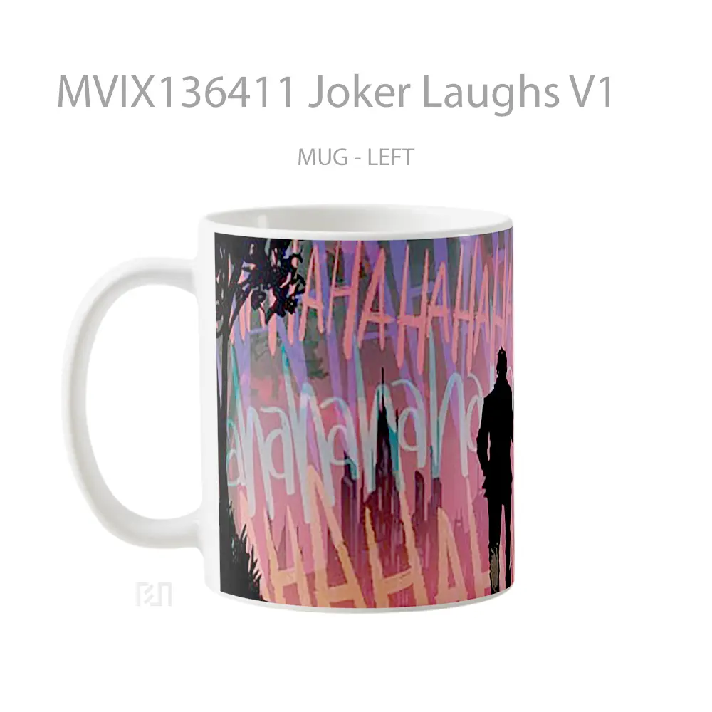Mug Joker Laughs V1 Gelas Superhero - All-side / Desain