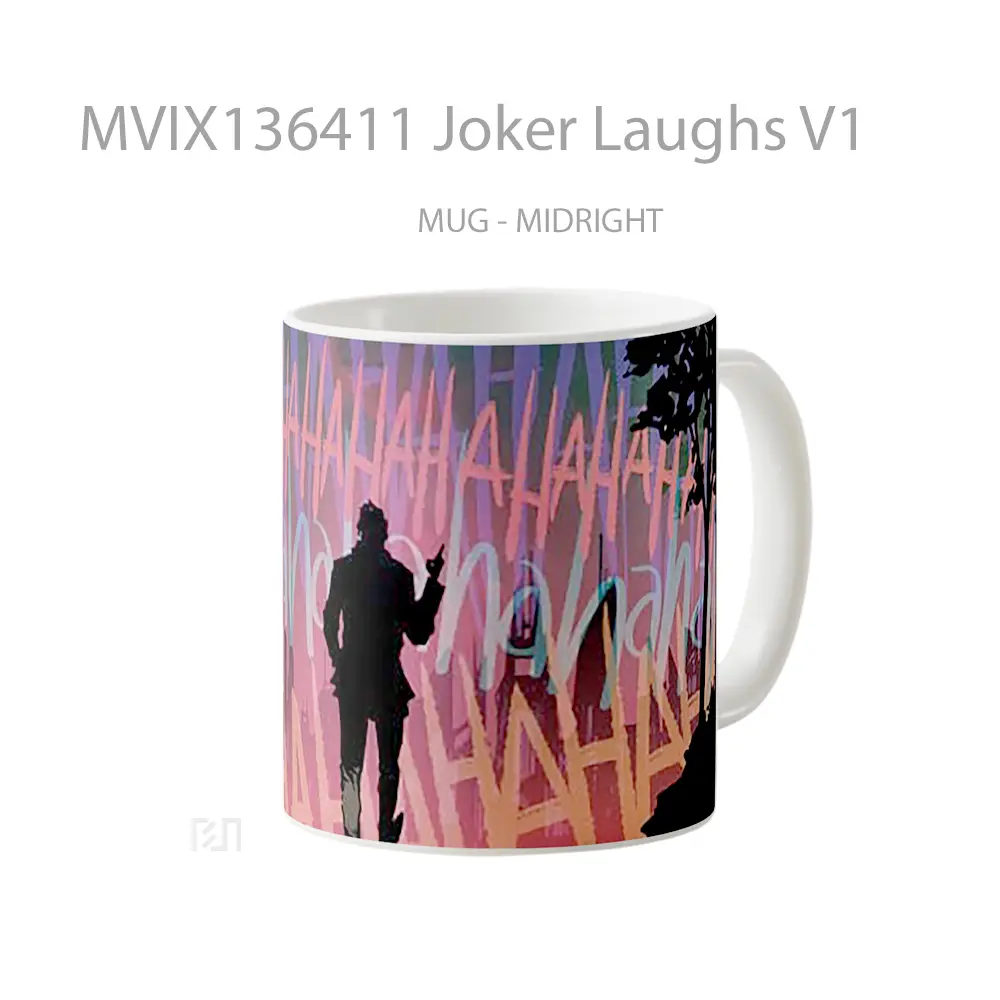 Mug Joker Laughs V1 Gelas Superhero - All-side / Desain