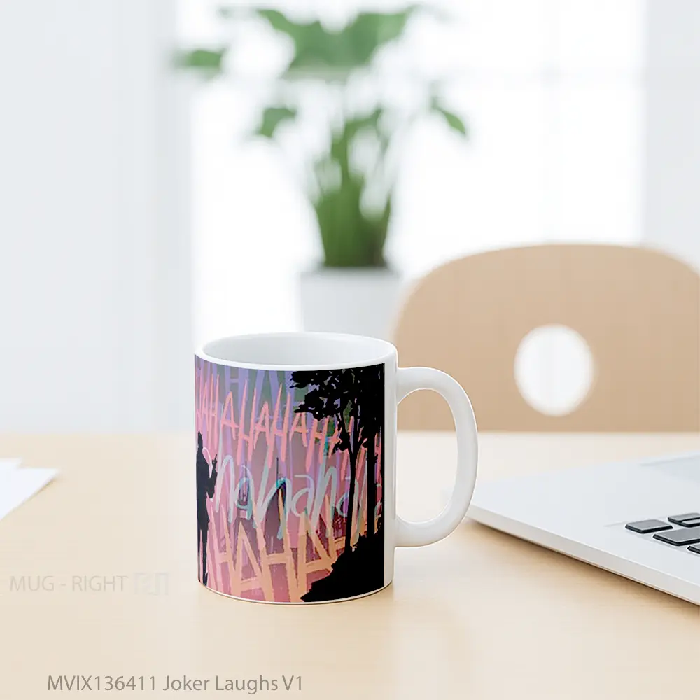 Mug Joker Laughs V1 Gelas Superhero - All-side / Desain
