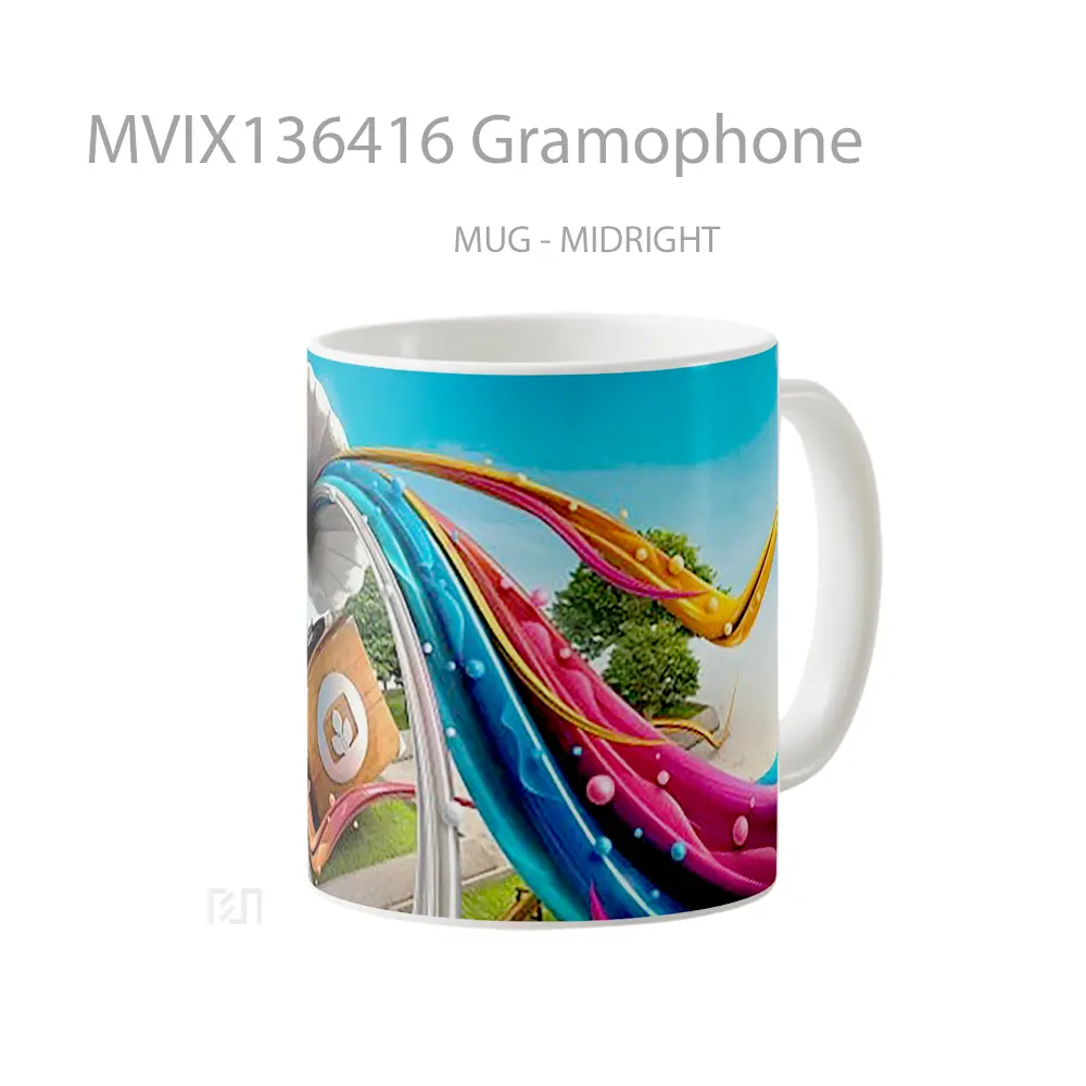 Mug Gramophone Gelas Keramik Unik - All-side / Desain