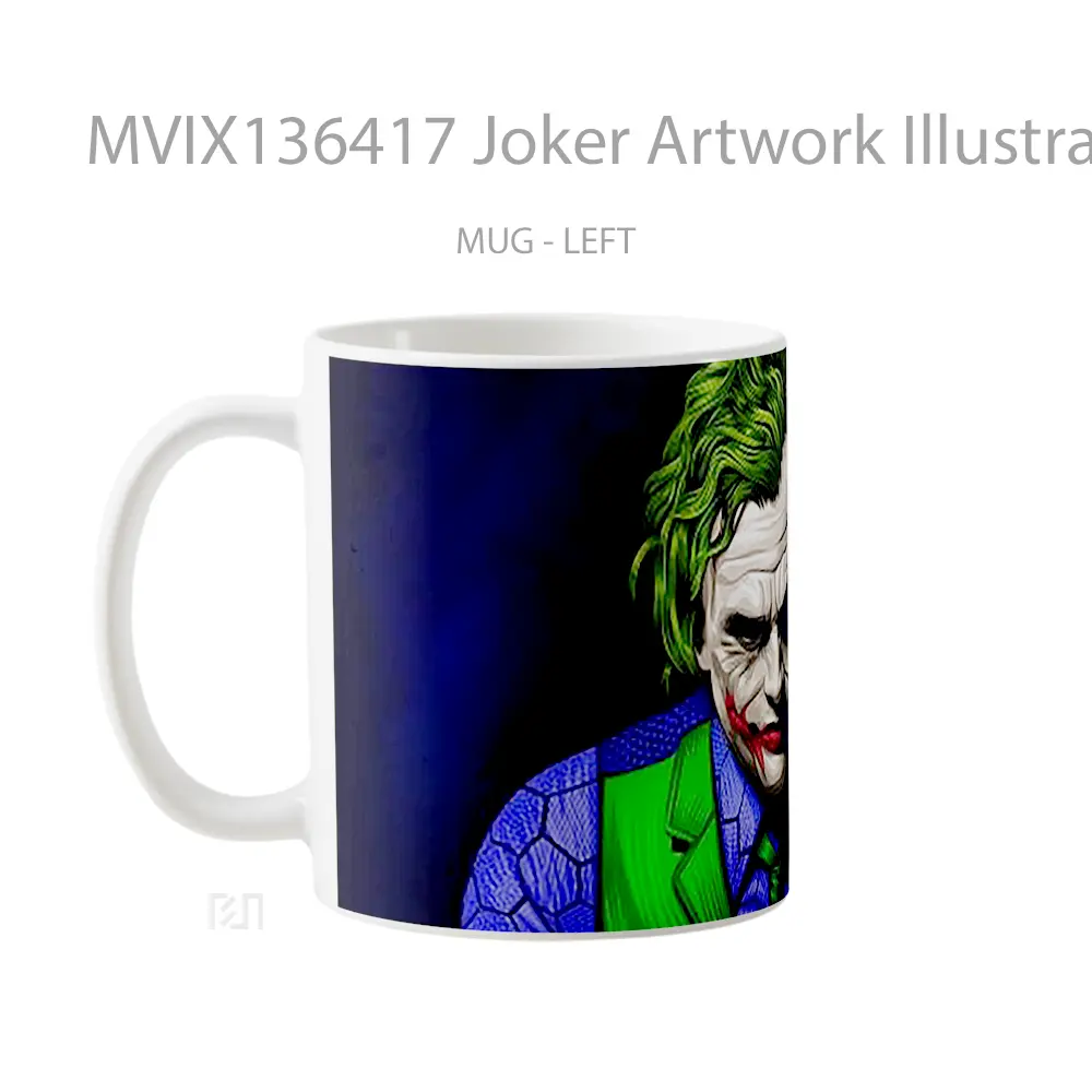 Mug Joker Artwork Illustration Gelas Superhero - All-side / Desain