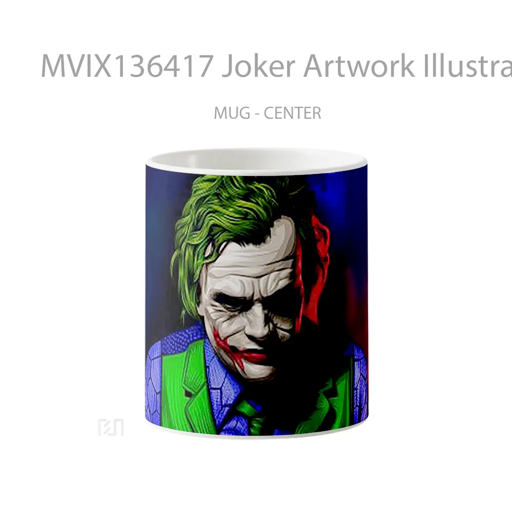 Mug Joker Artwork Illustration Gelas Superhero