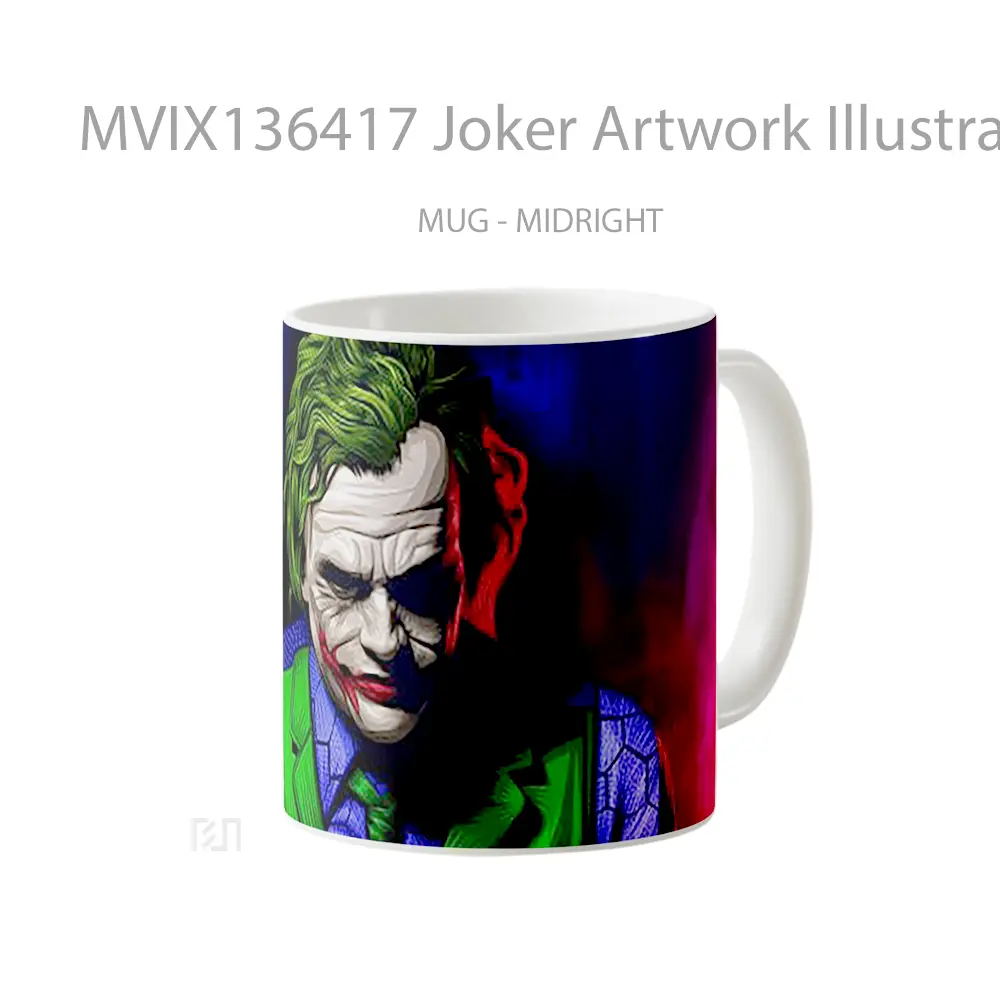 Mug Joker Artwork Illustration Gelas Superhero - All-side / Desain