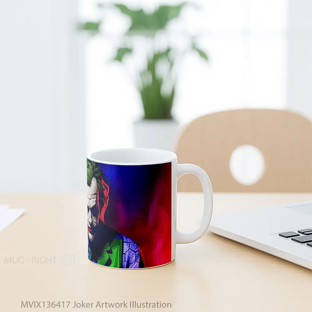 Mug Joker Artwork Illustration Gelas Superhero - All-side / Desain