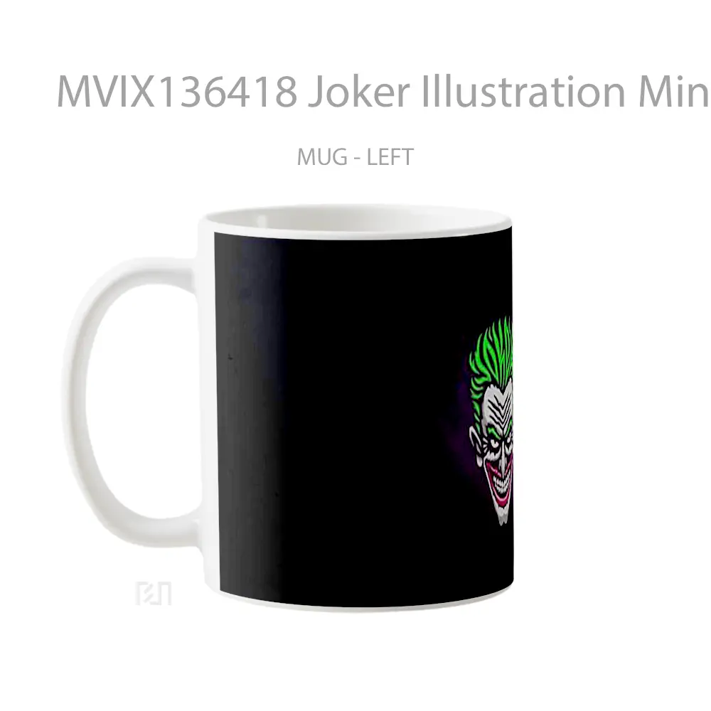 Mug Joker Illustration Minimalist Gelas Superhero - All-side / Desain