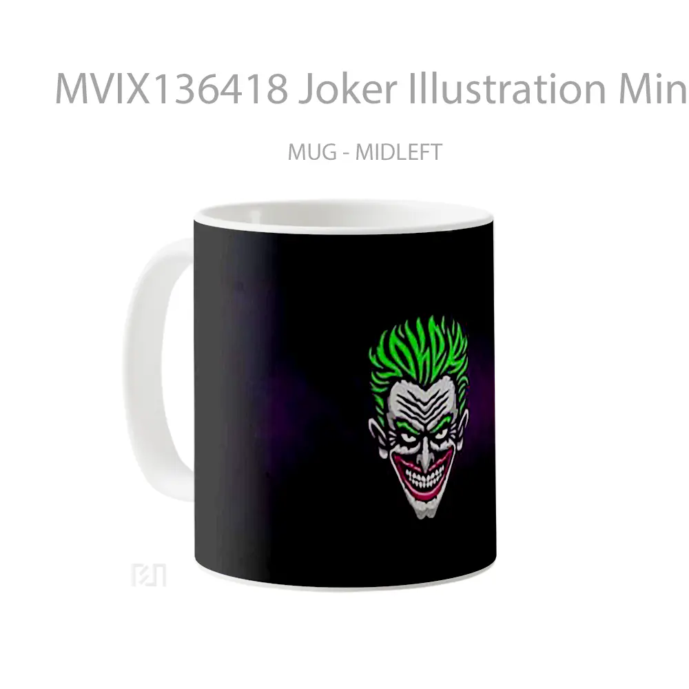 Mug Joker Illustration Minimalist Gelas Superhero - All-side / Desain