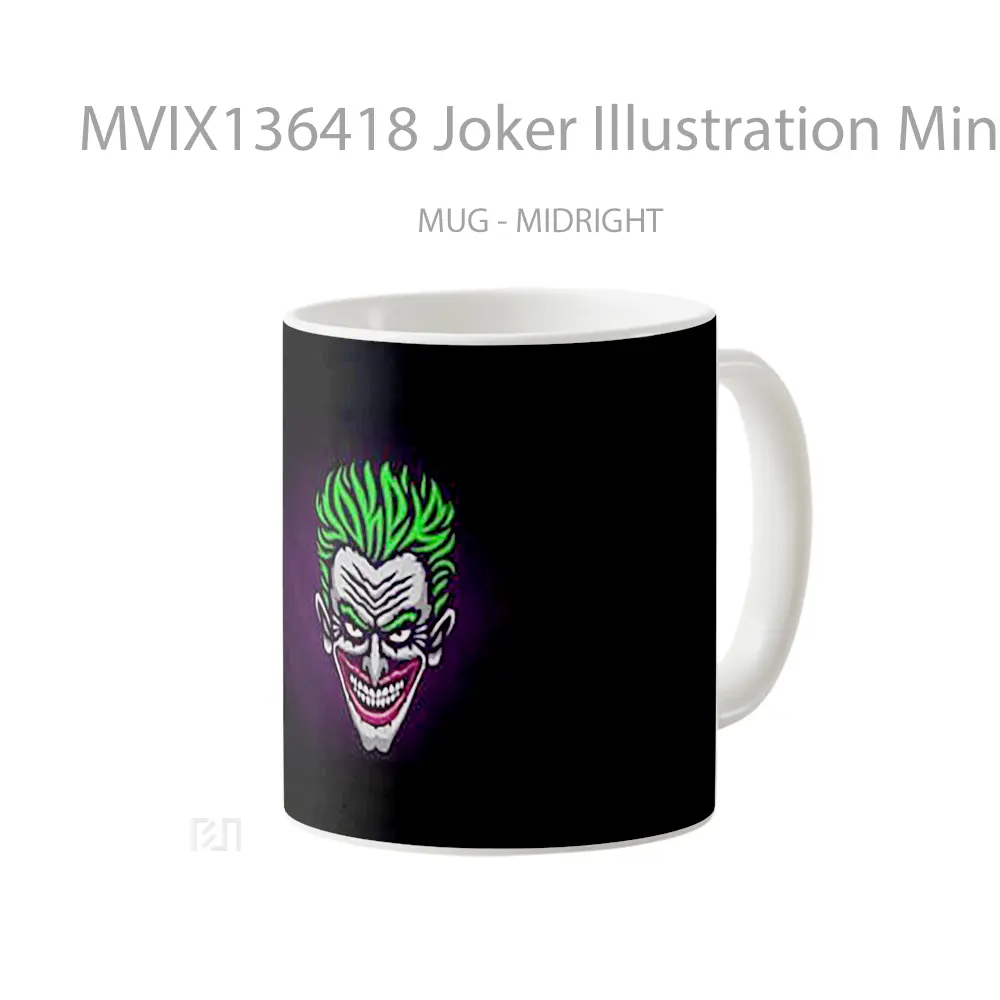 Mug Joker Illustration Minimalist Gelas Superhero - All-side / Desain