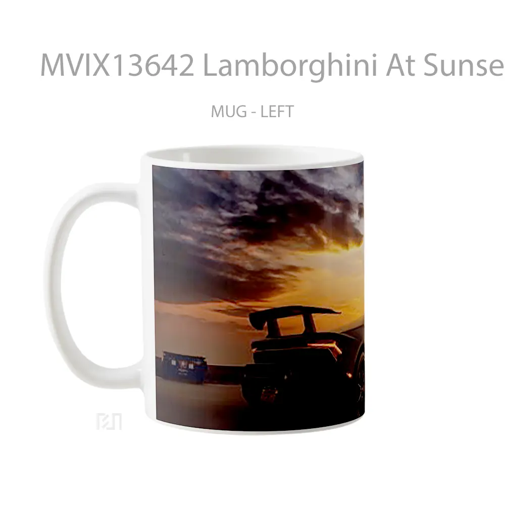 Mug Lamborghini At Sunset Cangkir Mobil - All-side / Desain
