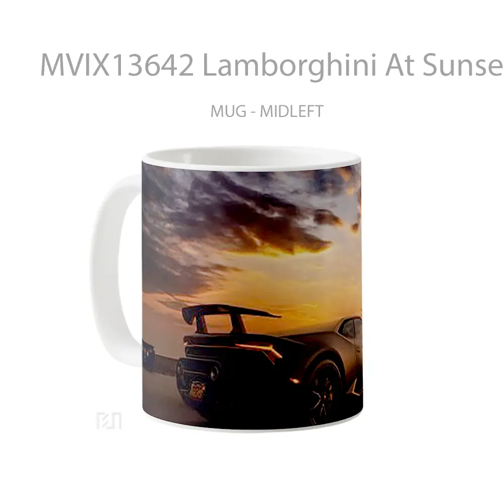 Mug Lamborghini At Sunset Cangkir Mobil - All-side / Desain