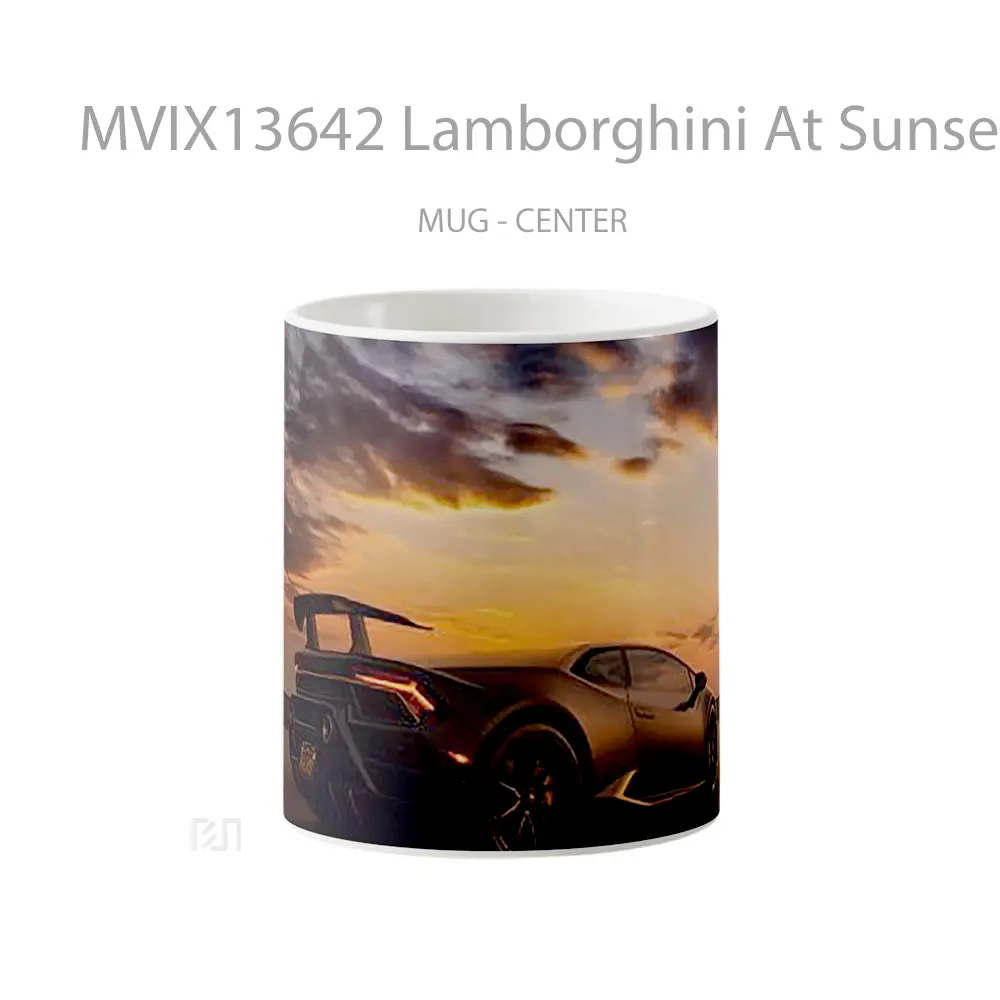 Mug Lamborghini At Sunset Cangkir Mobil