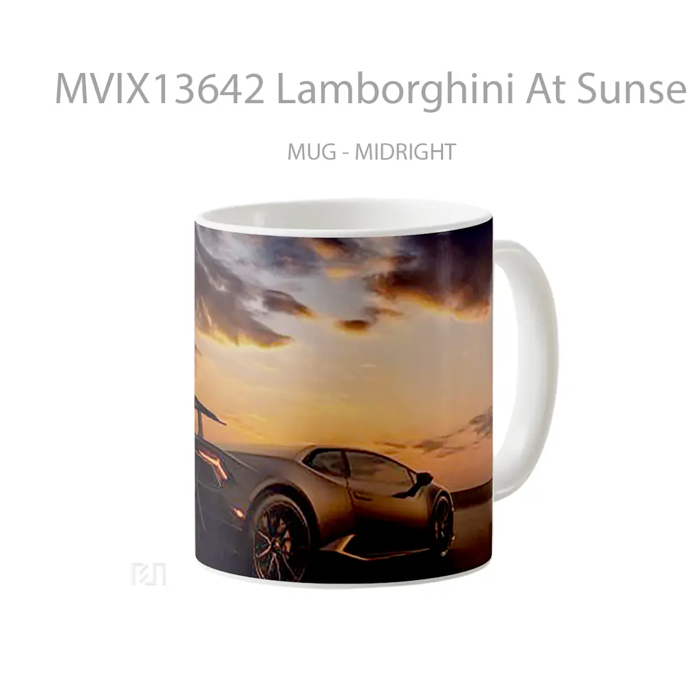 Mug Lamborghini At Sunset Cangkir Mobil - All-side / Desain