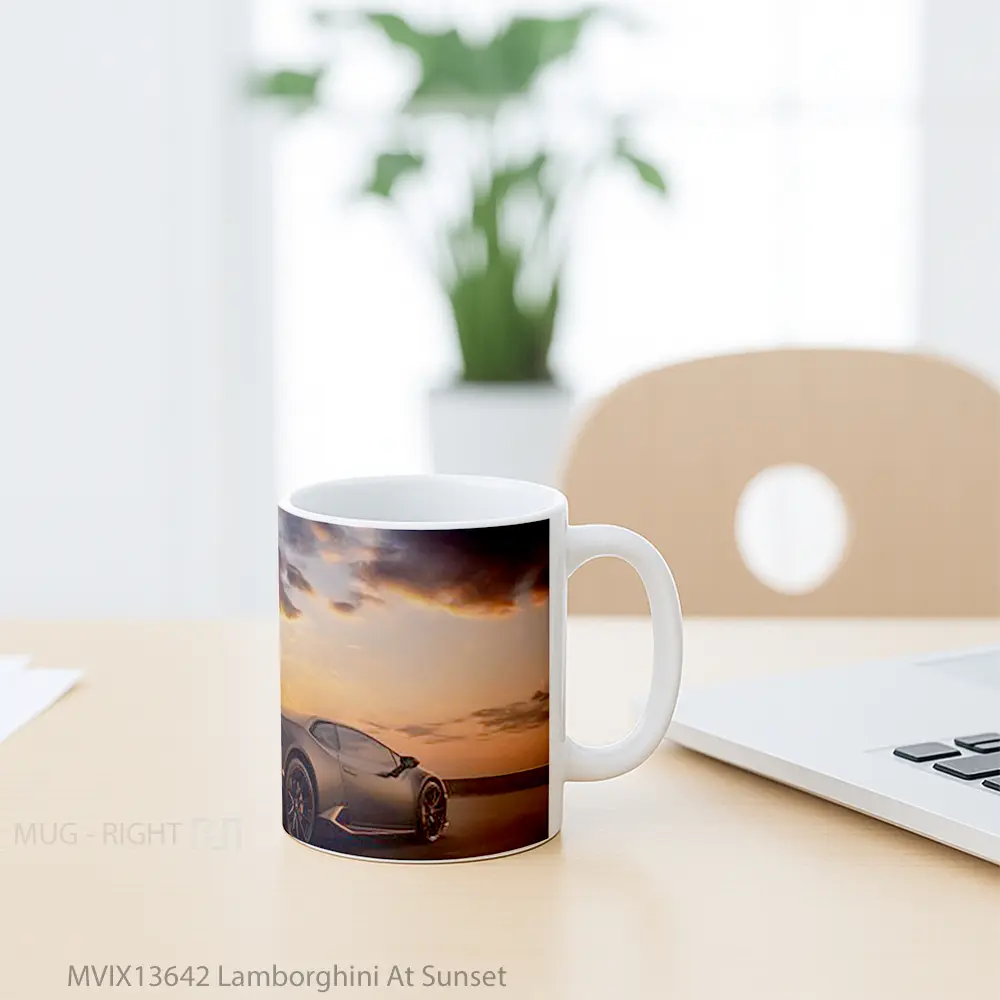 Mug Lamborghini At Sunset Cangkir Mobil - All-side / Desain