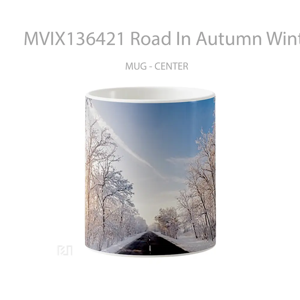 Mug Road In Autumn Winter Gelas Keramik Unik
