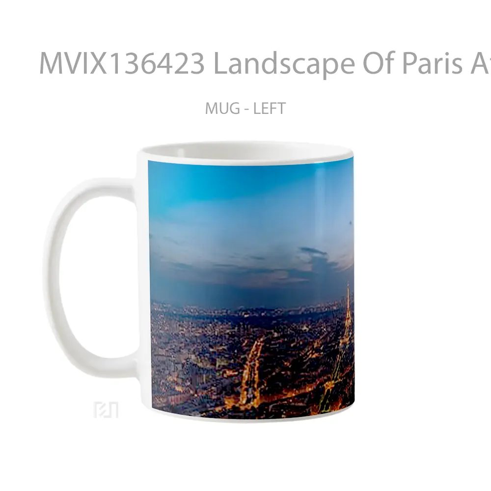 Mug Landscape Of Paris At Night Gelas Pemandangan Alam - All-side / Desain