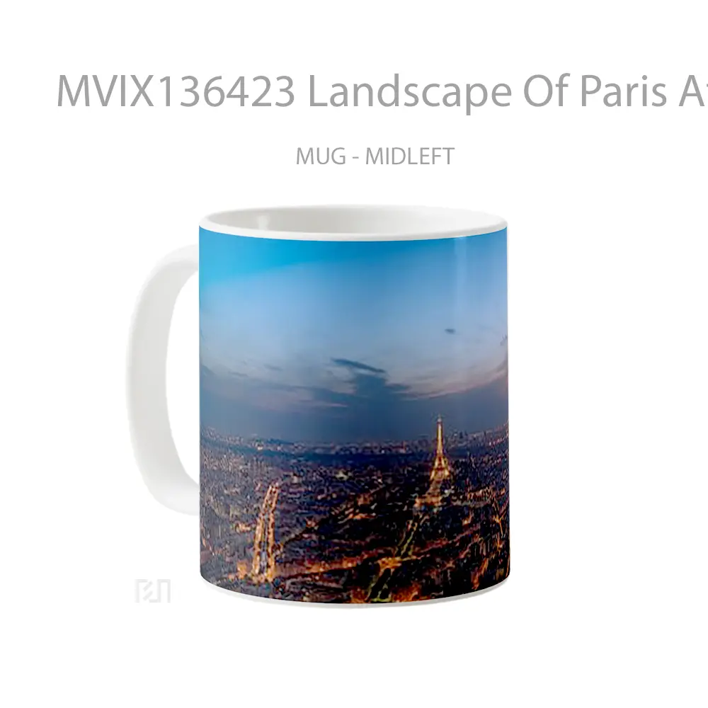 Mug Landscape Of Paris At Night Gelas Pemandangan Alam - All-side / Desain