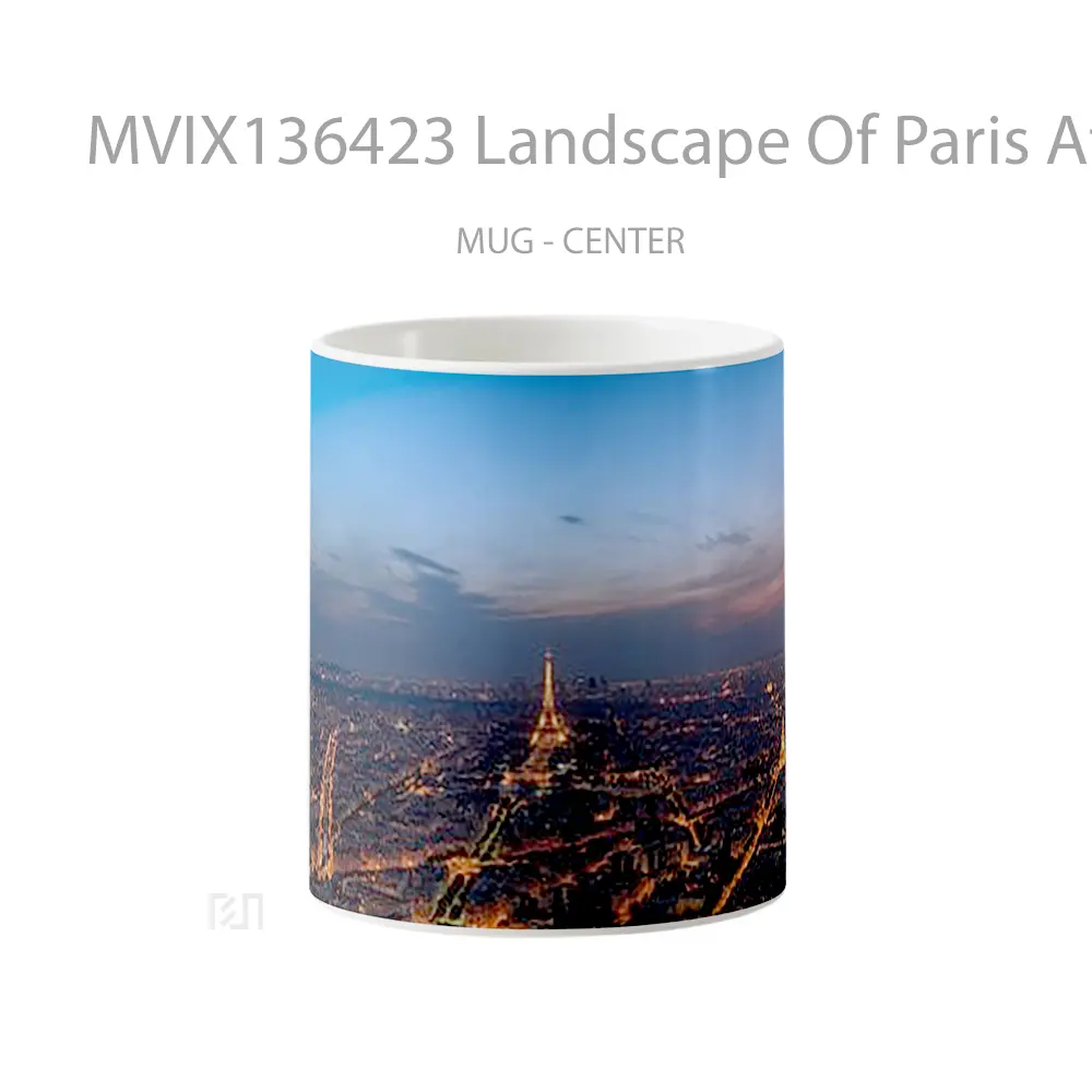 Mug Landscape Of Paris At Night Gelas Pemandangan Alam