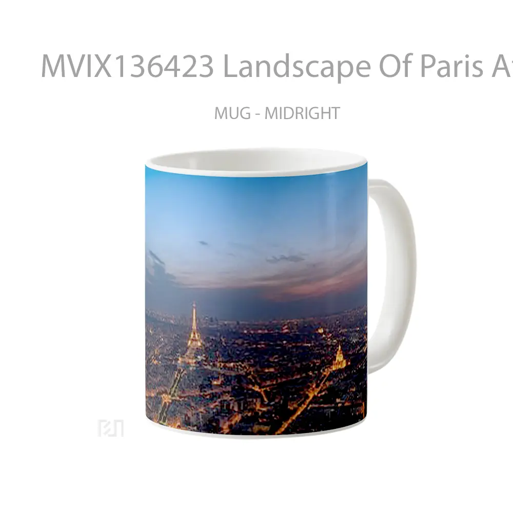 Mug Landscape Of Paris At Night Gelas Pemandangan Alam - All-side / Desain