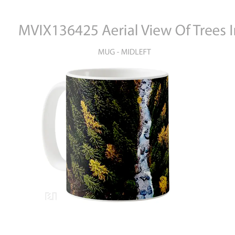 Mug Aerial View Of Trees In A Forest Gelas Pemandangan Alam - All-side / Desain