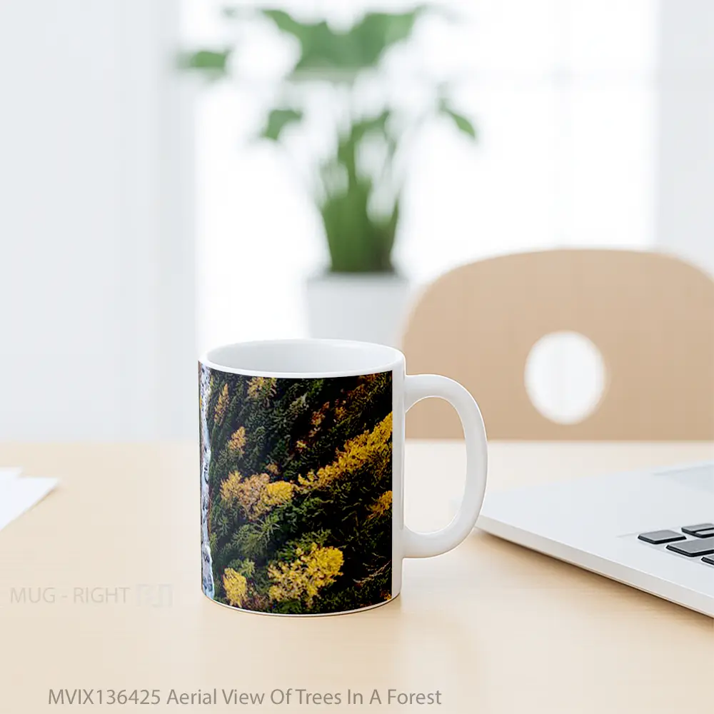 Mug Aerial View Of Trees In A Forest Gelas Pemandangan Alam - All-side / Desain
