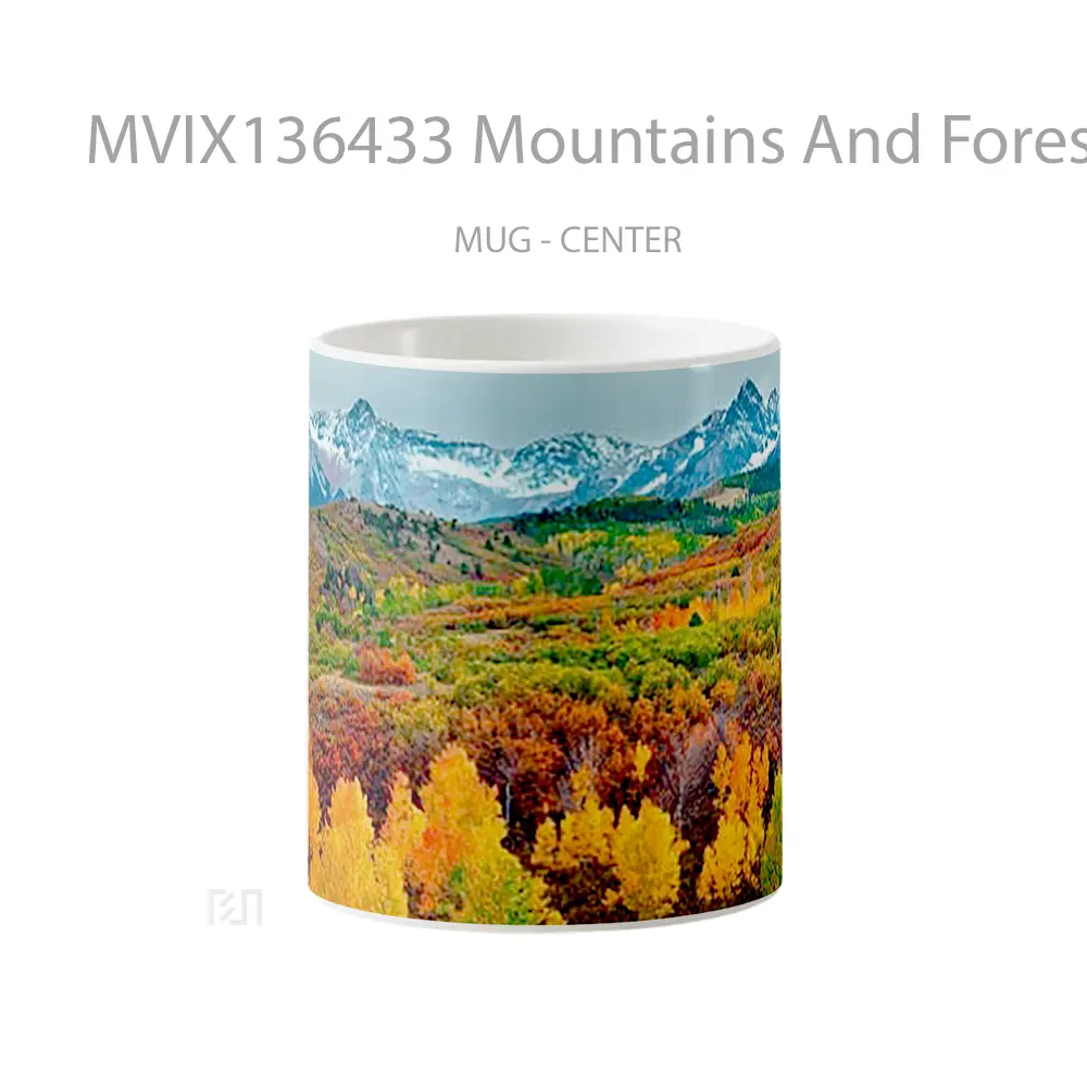 Mug Mountains And Forest In Autumn Gelas Pemandangan Alam