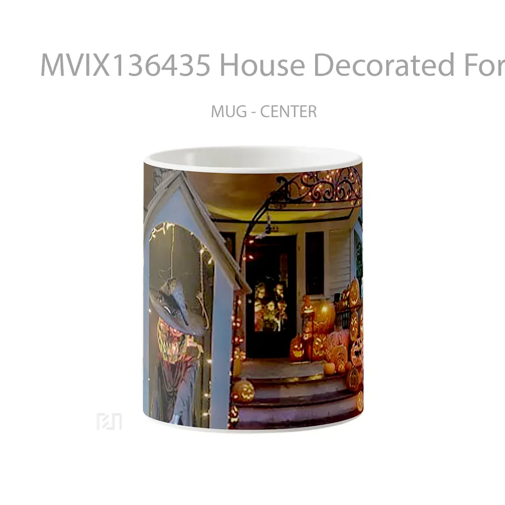 Mug House Decorated For Halloween Gelas Keramik Unik