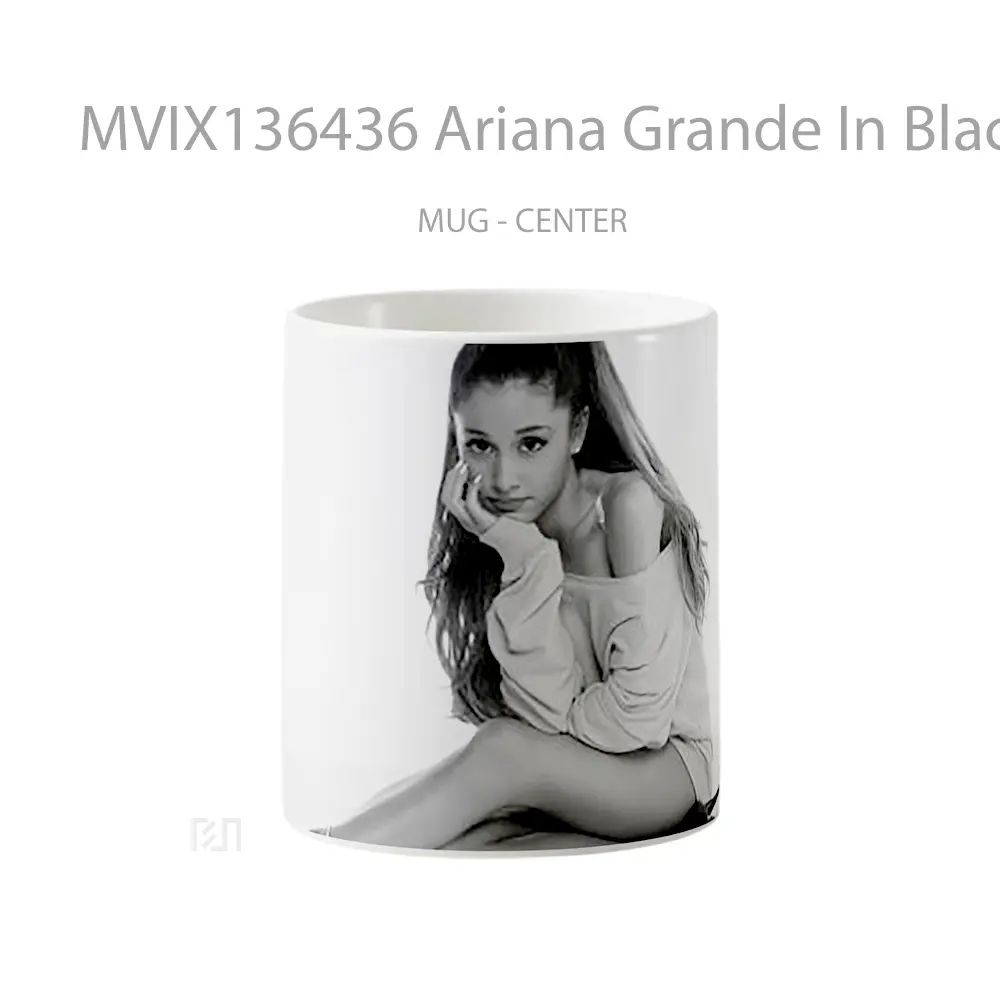 Mug Ariana Grande In Black And White Gelas Selebriti