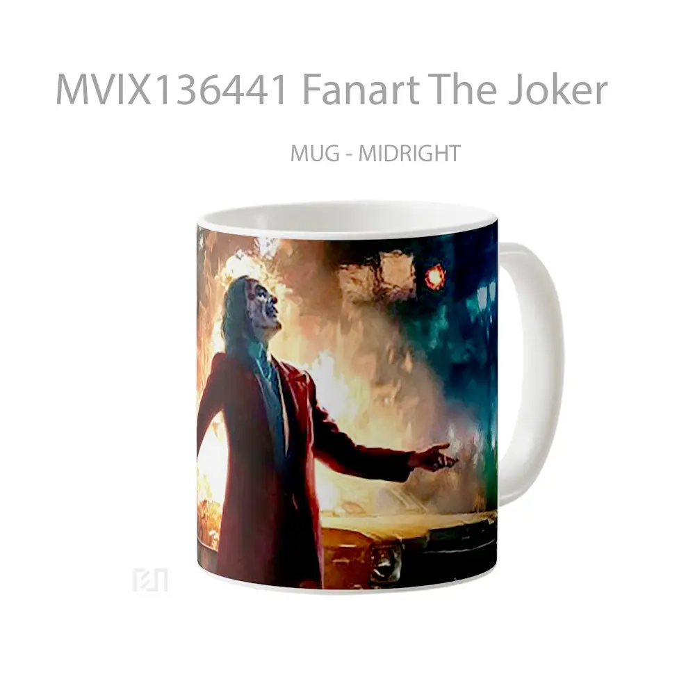 Mug Fanart The Joker Gelas Superhero - All-side / Desain