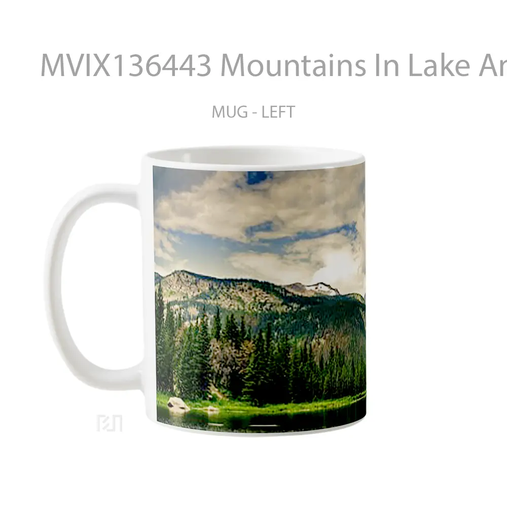 Mug Mountains In Lake And Forest Gelas Pemandangan Alam - All-side / Desain