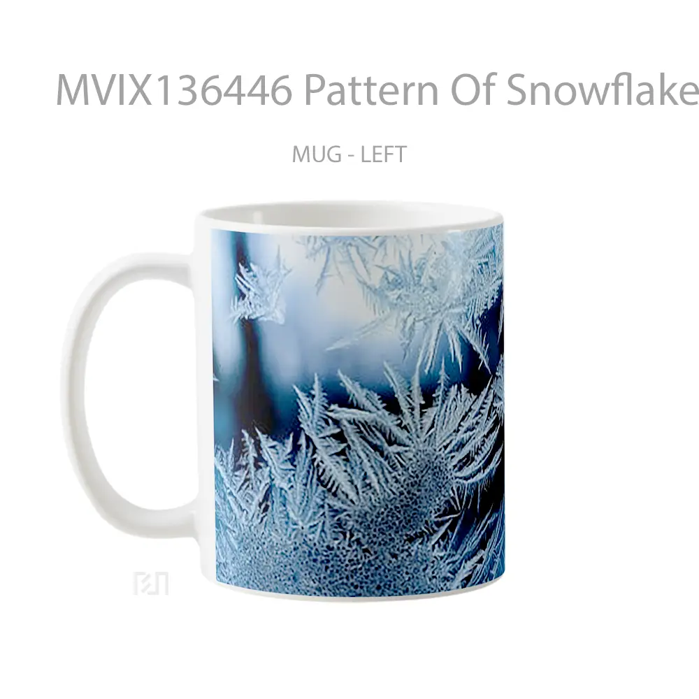 Mug Pattern Of Snowflakes Gelas Seni Modern - All-side / Desain