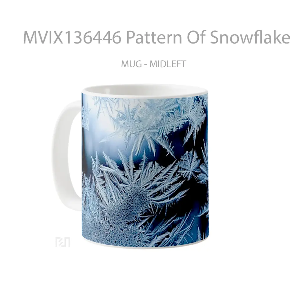 Mug Pattern Of Snowflakes Gelas Seni Modern - All-side / Desain