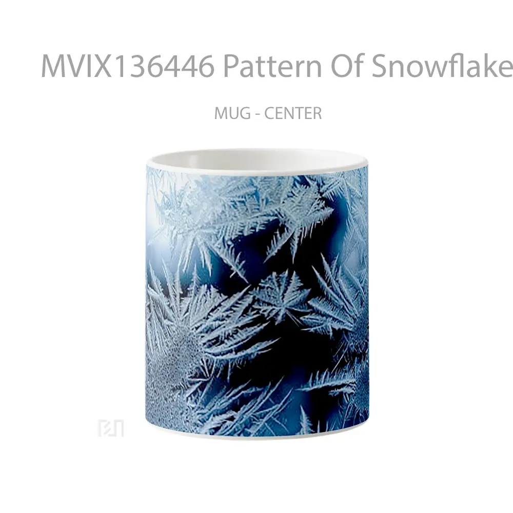 Mug Pattern Of Snowflakes Gelas Seni Modern