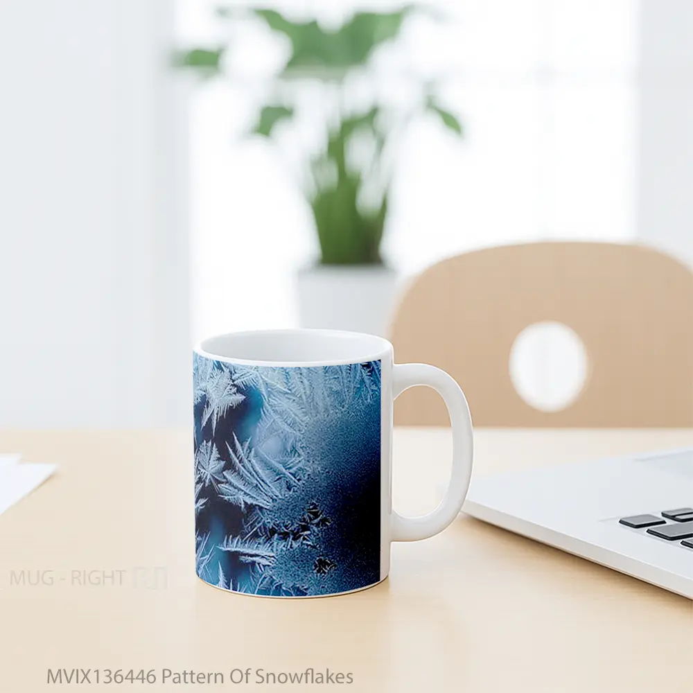 Mug Pattern Of Snowflakes Gelas Seni Modern - All-side / Desain