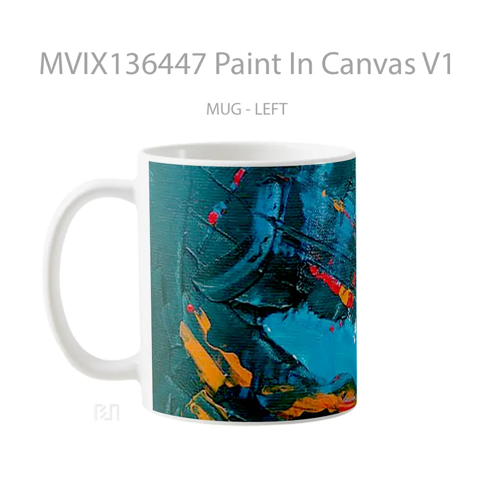 Mug Paint In Canvas V1 Gelas Keramik Unik - All-side / Desain