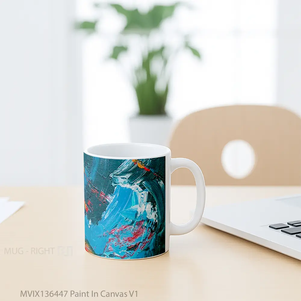 Mug Paint In Canvas V1 Gelas Keramik Unik - All-side / Desain