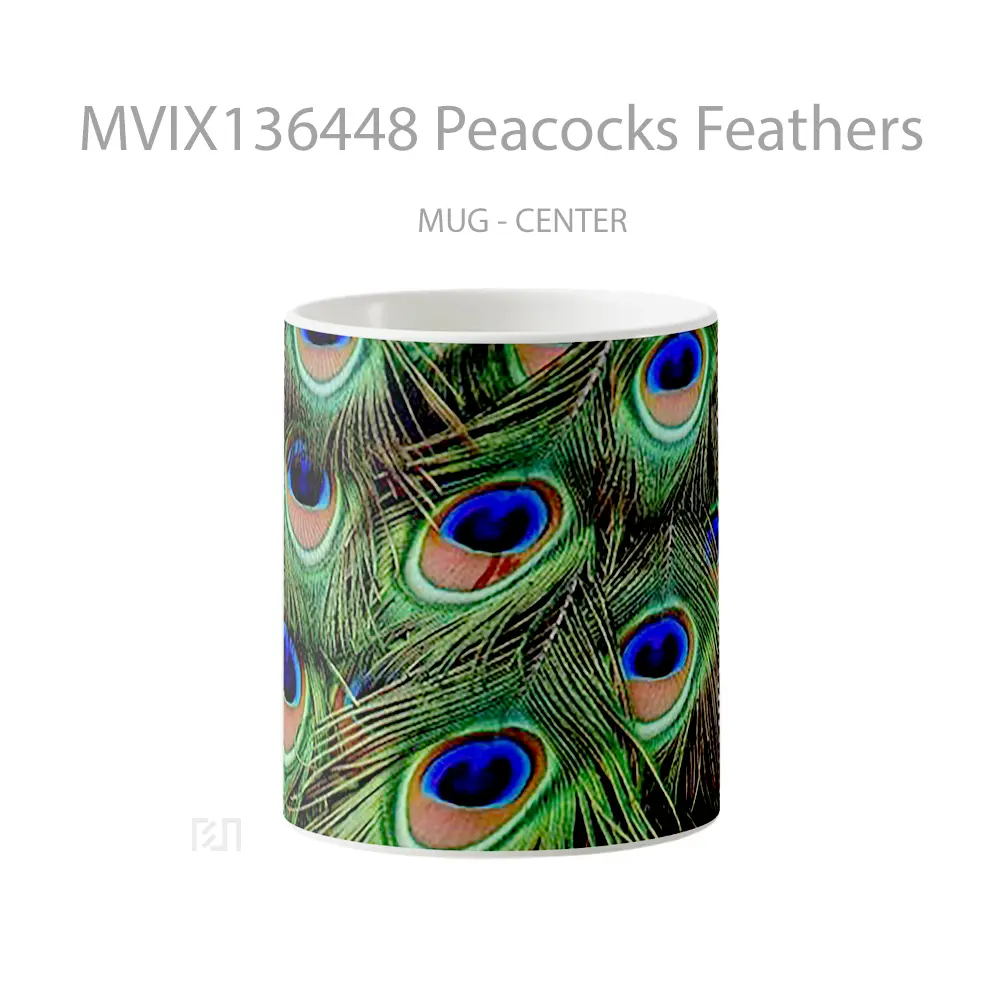 Mug Peacocks Feathers Gelas Keramik Unik
