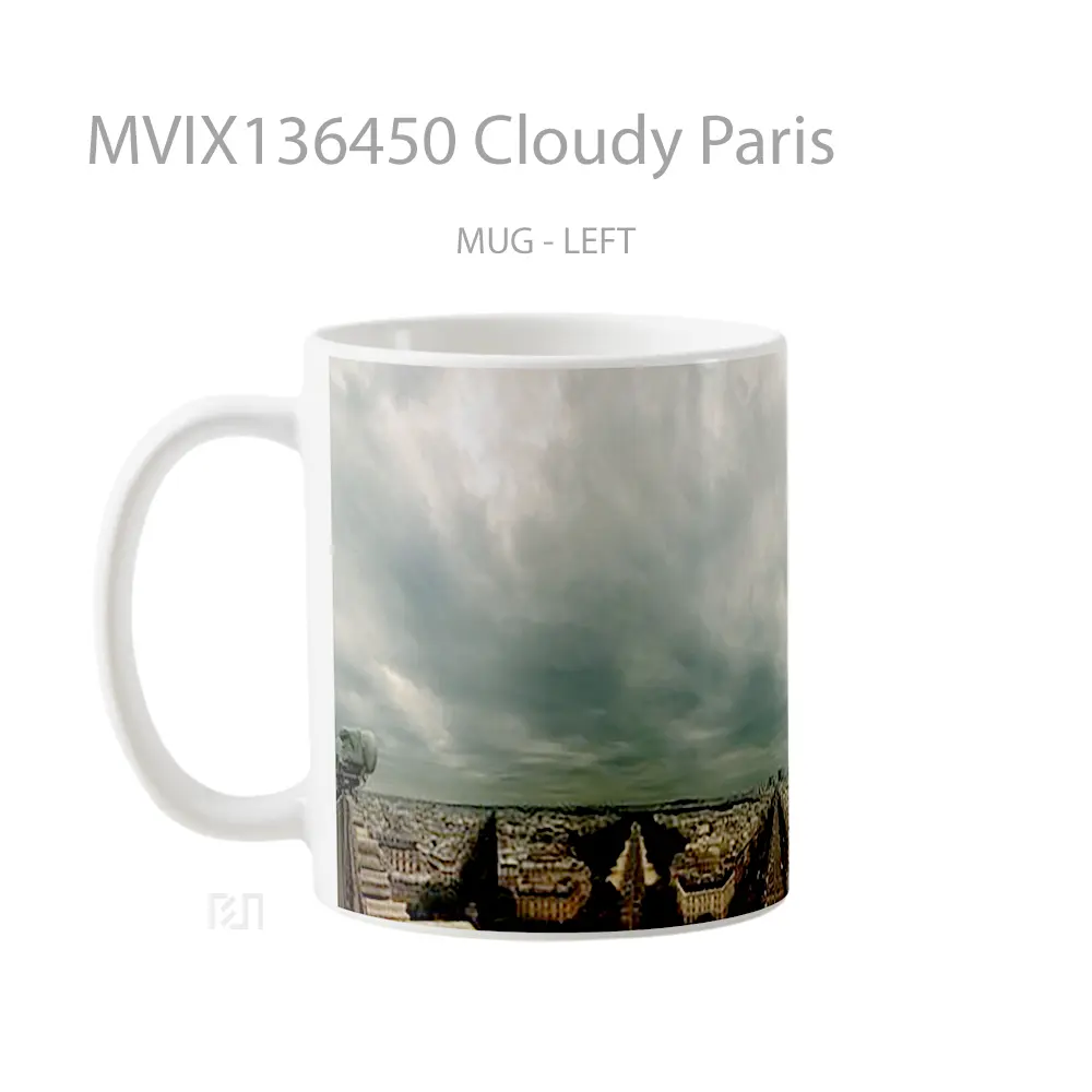 Mug Cloudy Paris Gelas Keramik Unik - All-side / Desain