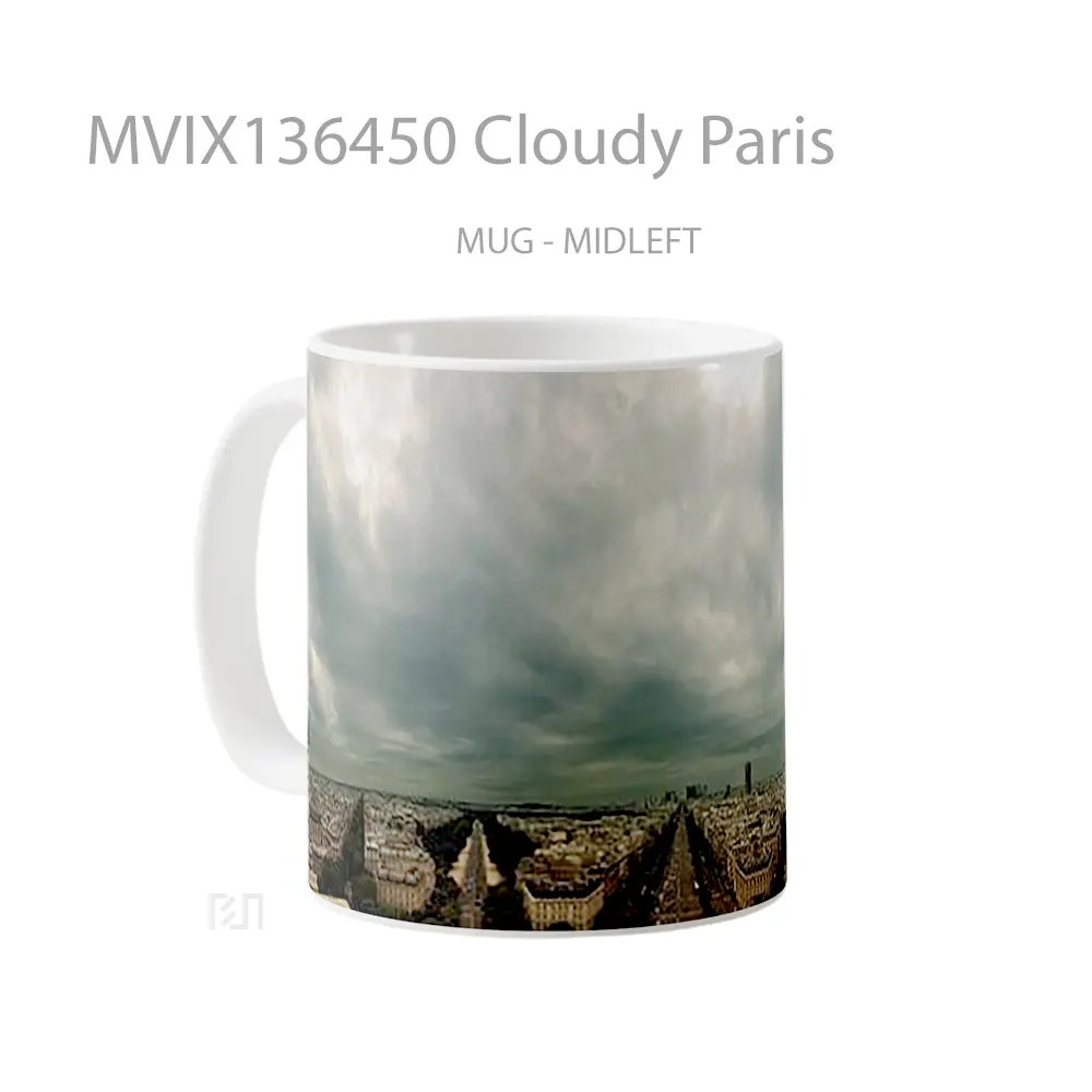 Mug Cloudy Paris Gelas Keramik Unik - All-side / Desain