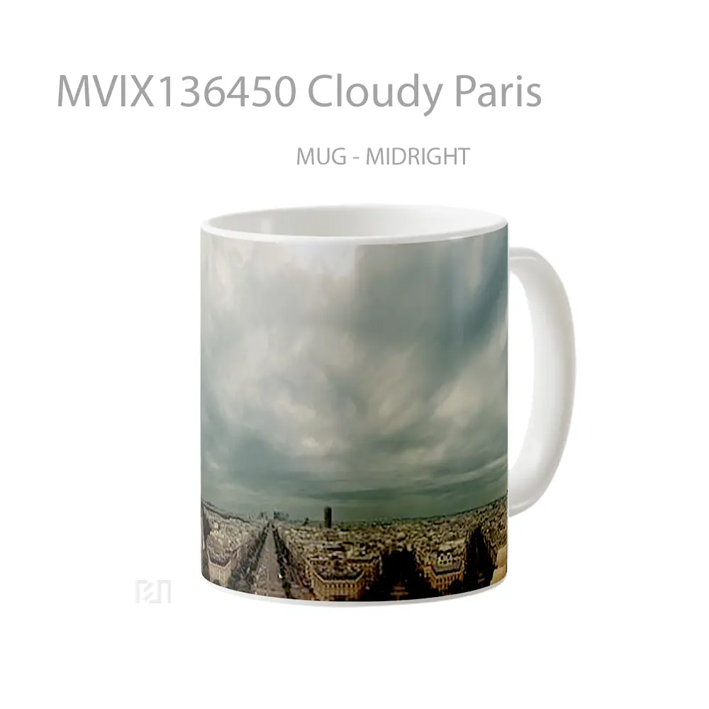 Mug Cloudy Paris Gelas Keramik Unik - All-side / Desain