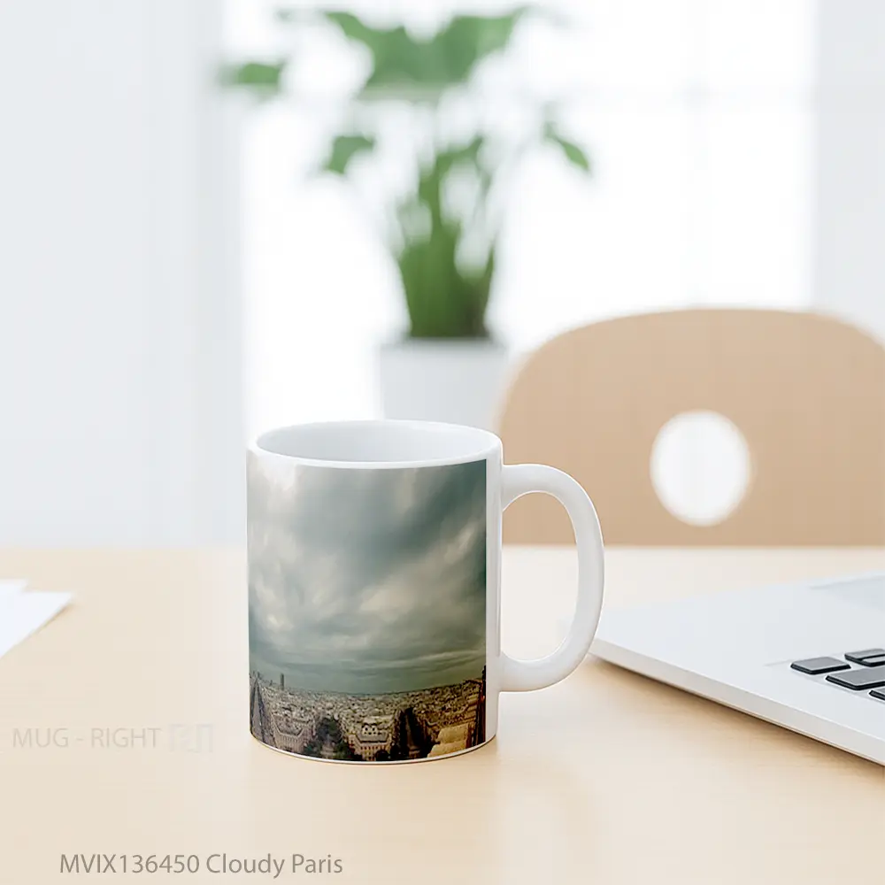 Mug Cloudy Paris Gelas Keramik Unik - All-side / Desain