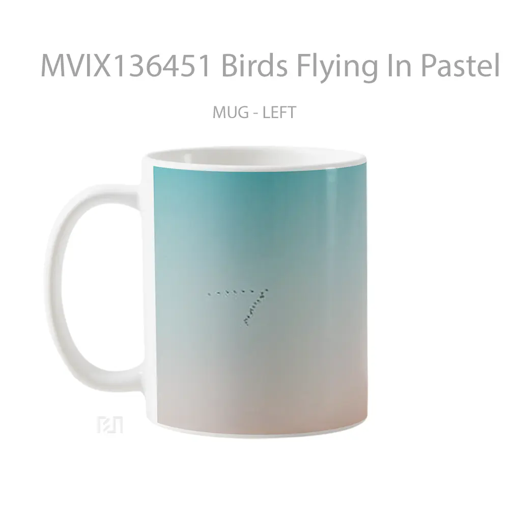 Mug Birds Flying In Pastel Sky Gelas Hewan Lucu - All-side / Desain