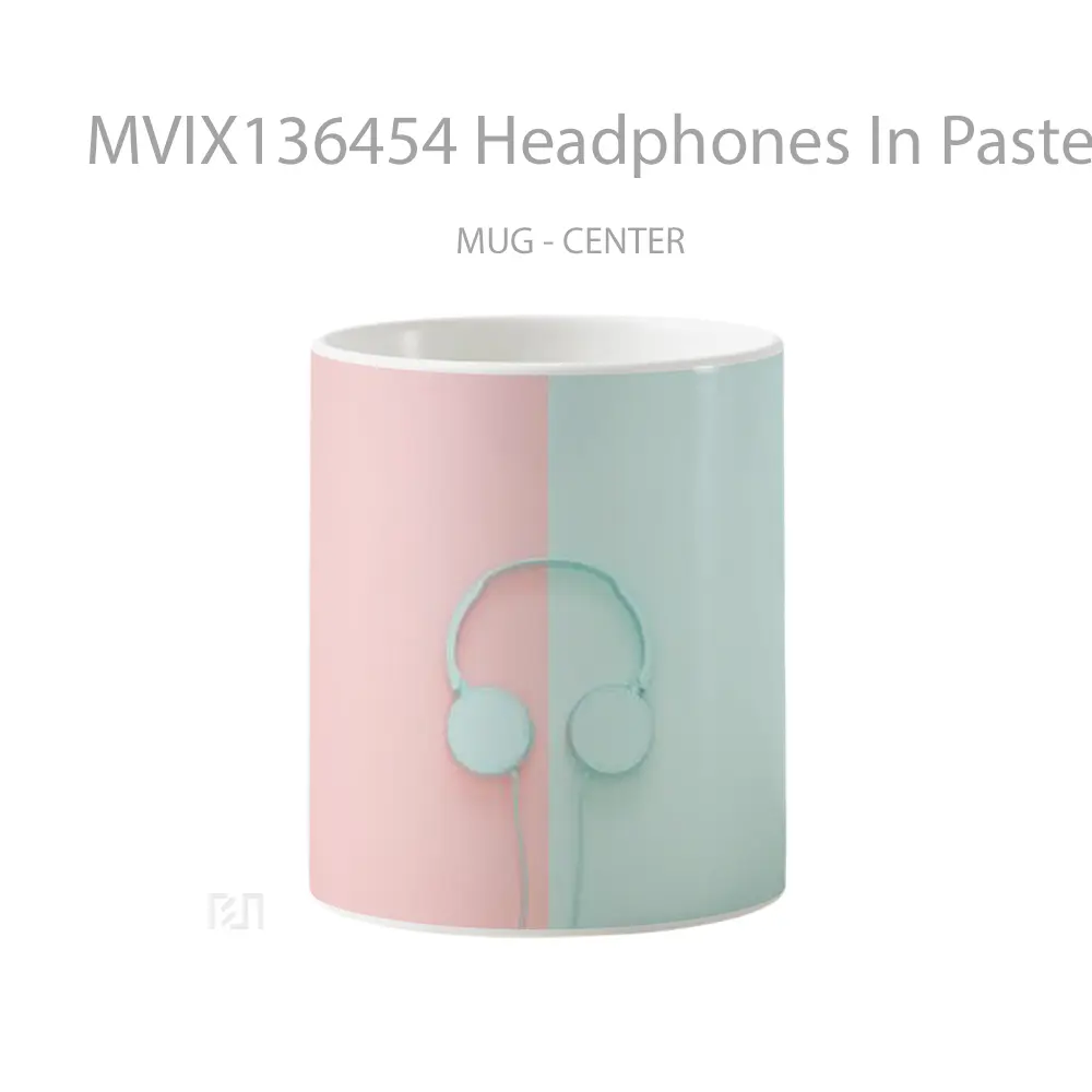 Mug Headphones In Pastel Pink And Blue Gelas Keramik Unik