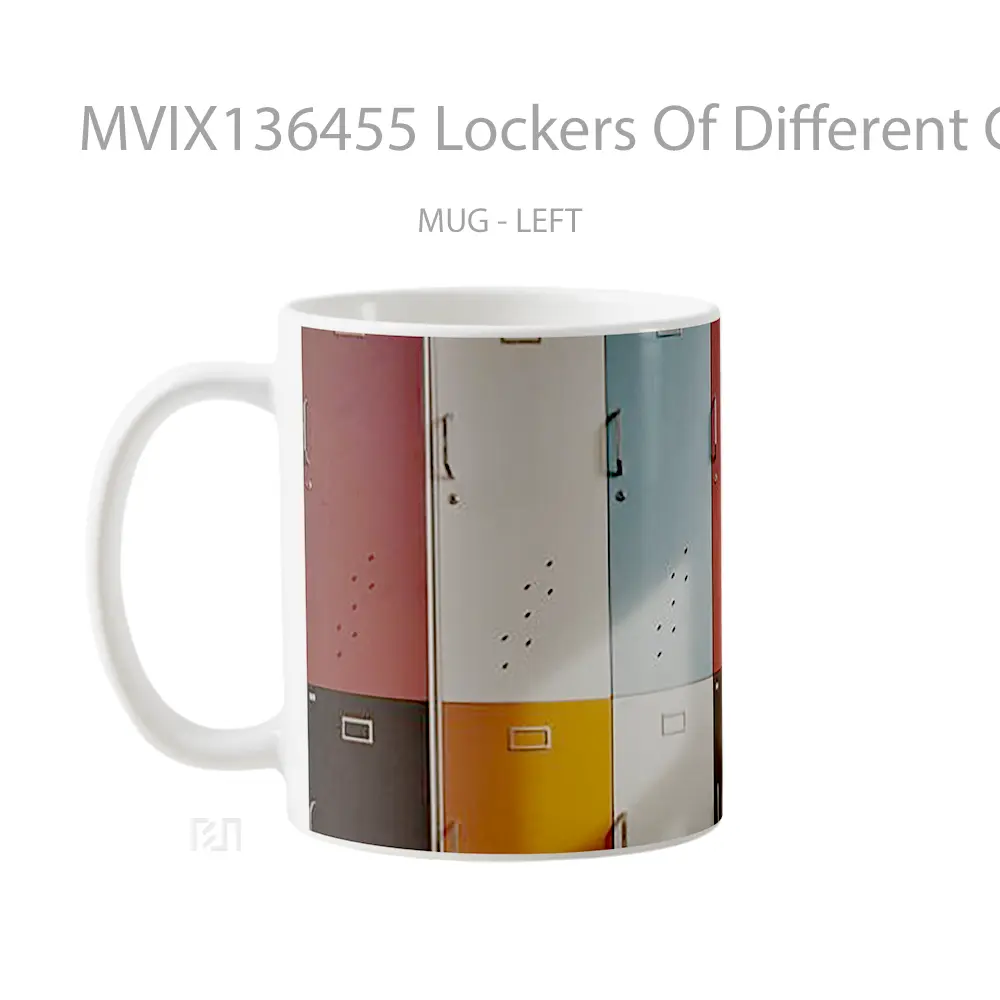 Mug Lockers Of Different Colors Gelas Keramik Unik - All-side / Desain