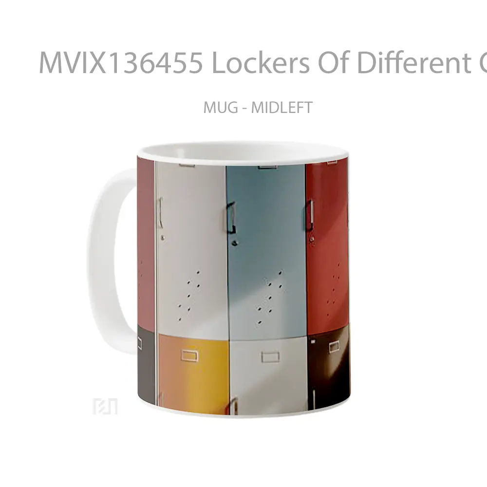 Mug Lockers Of Different Colors Gelas Keramik Unik - All-side / Desain