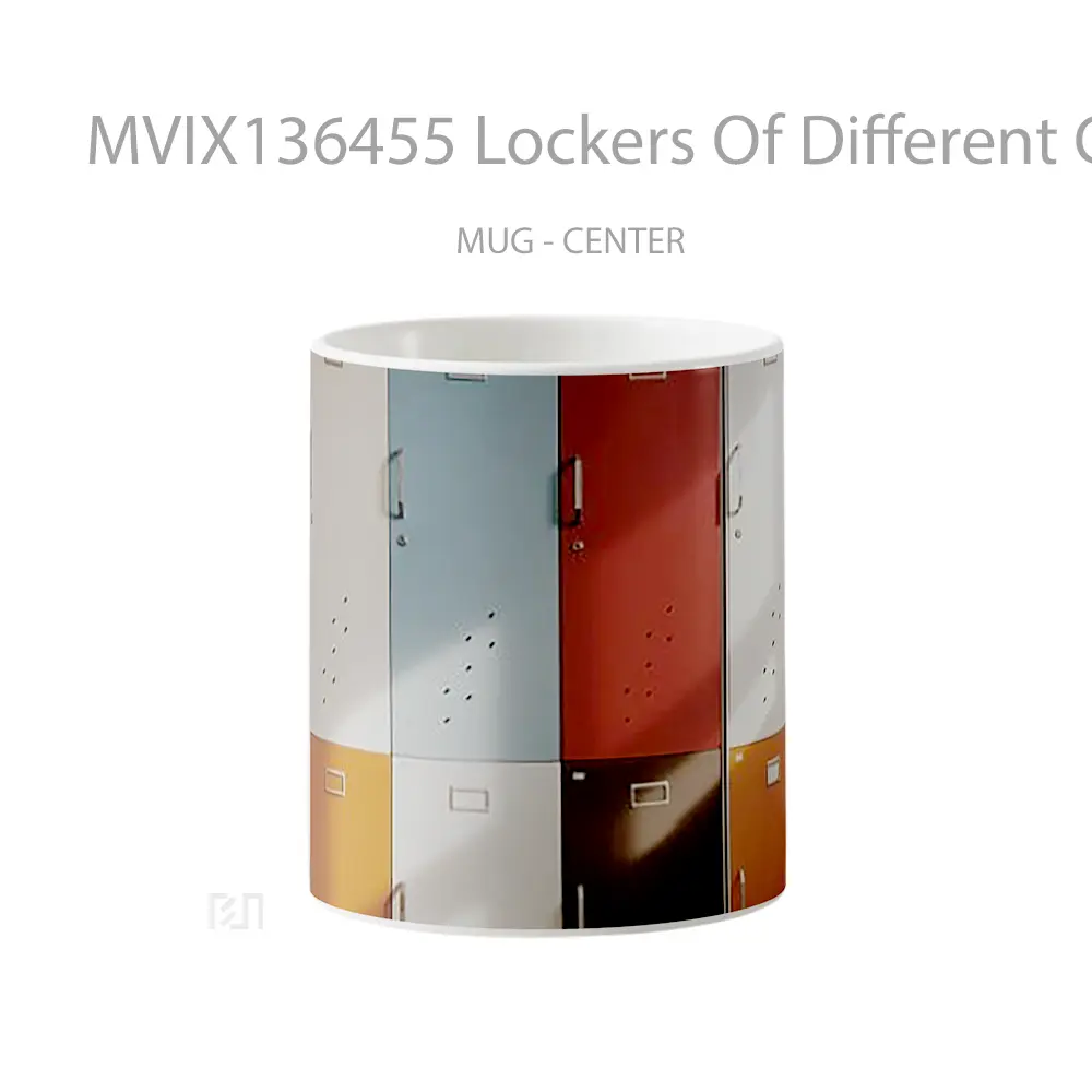 Mug Lockers Of Different Colors Gelas Keramik Unik